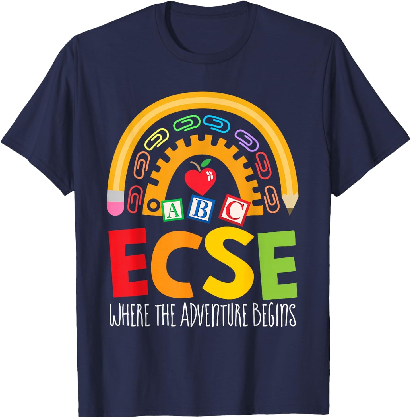 Early Childhood Special Education SPED ECSE Crew Squad T-Shirt - T-Shirt | Navy