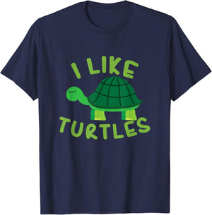 I Like Turtles Tortoise Sea Animal Funny Gift T-Shirt - T-Shirt | Navy
