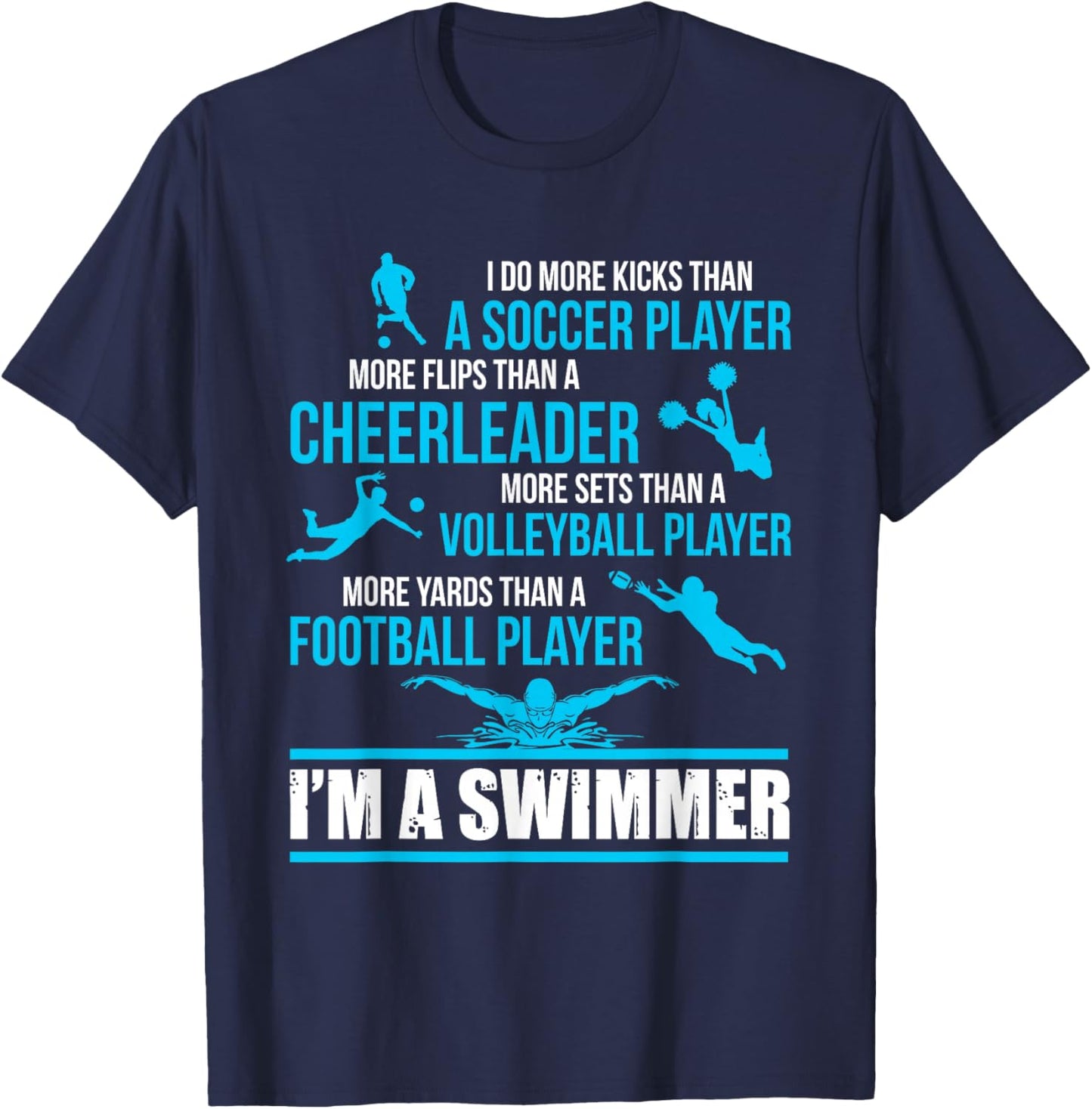 I'm A Swimmer Funny Swim Shirts T-Shirt - T-Shirt | Navy