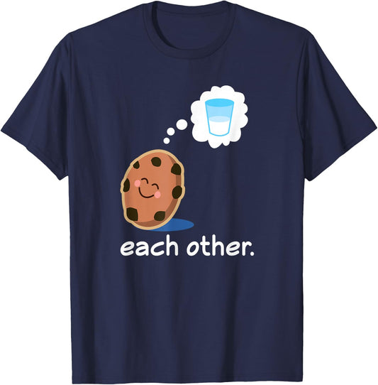 Couples Matching Cookie And Milk Valentine Gift T-Shirt - T-Shirt | Navy