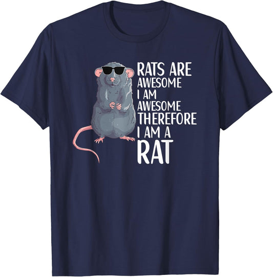 Rats Are Awesome Funny Rat Lover Apparel T-Shirt - T-Shirt | Navy