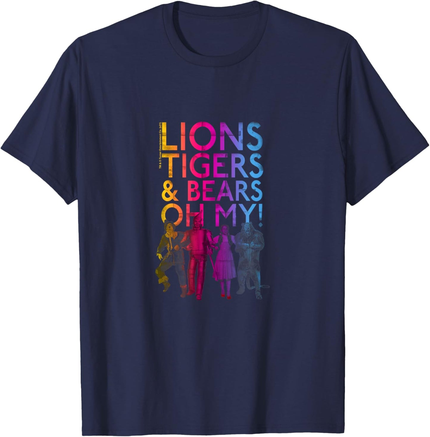 Wizard of Oz Lions, Tigers,& Bears Small T-Shirt - T-Shirt | Navy