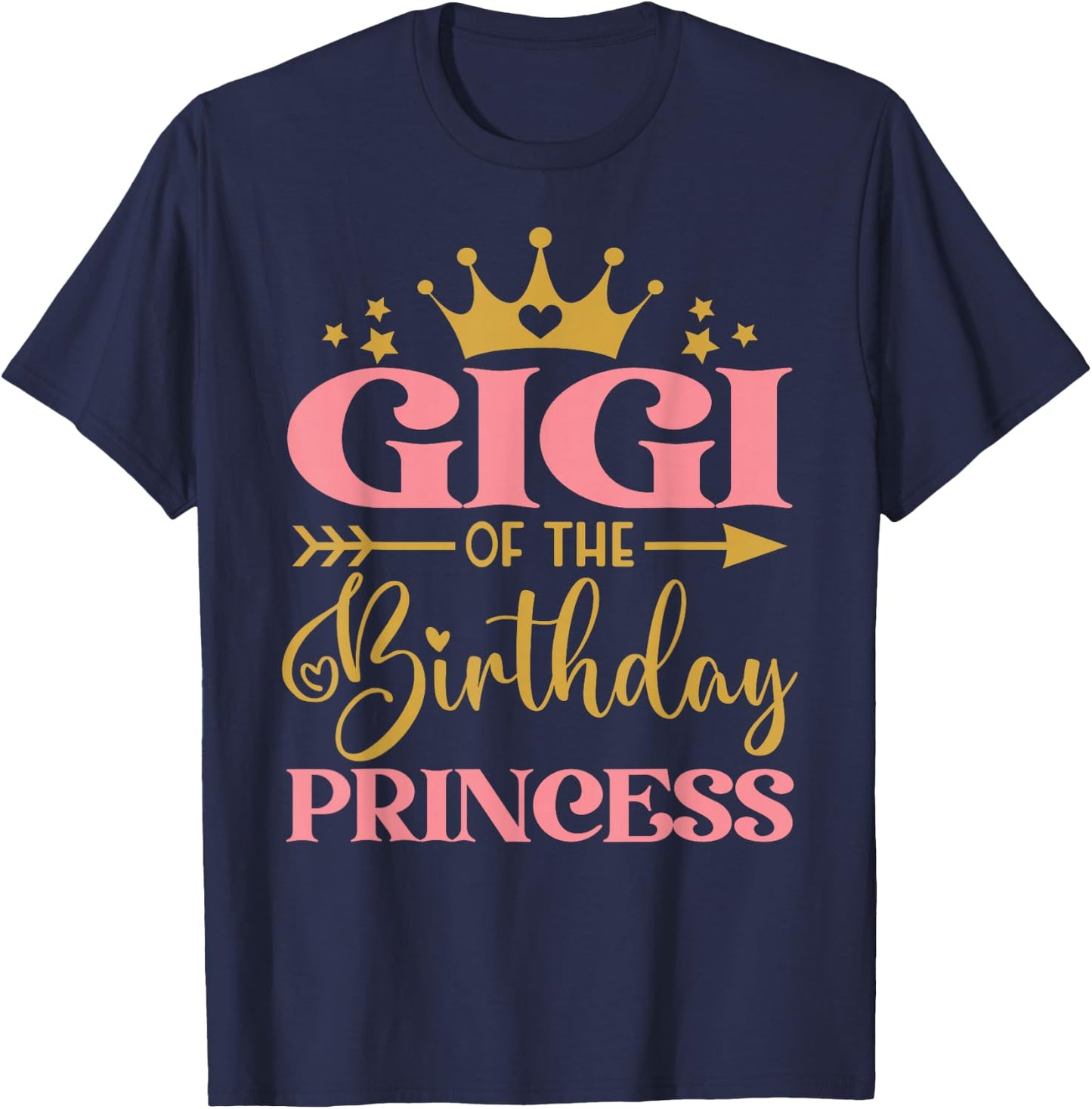 Gigi of The Birthday for Girl - 1st Birthday Princess Girl T-Shirt - T-Shirt | Navy