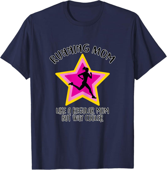 Running Mom - Funny Runners & Running Mother Gift T-Shirt - T-Shirt | Navy