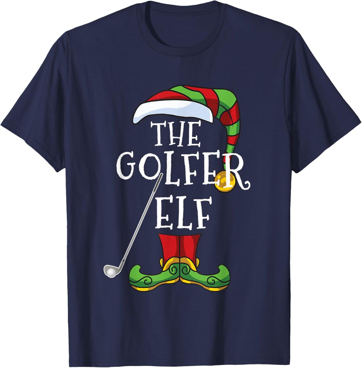 Golfer Elf Golf Family Matching Christmas Group Funny T-Shirt - T-Shirt | Navy
