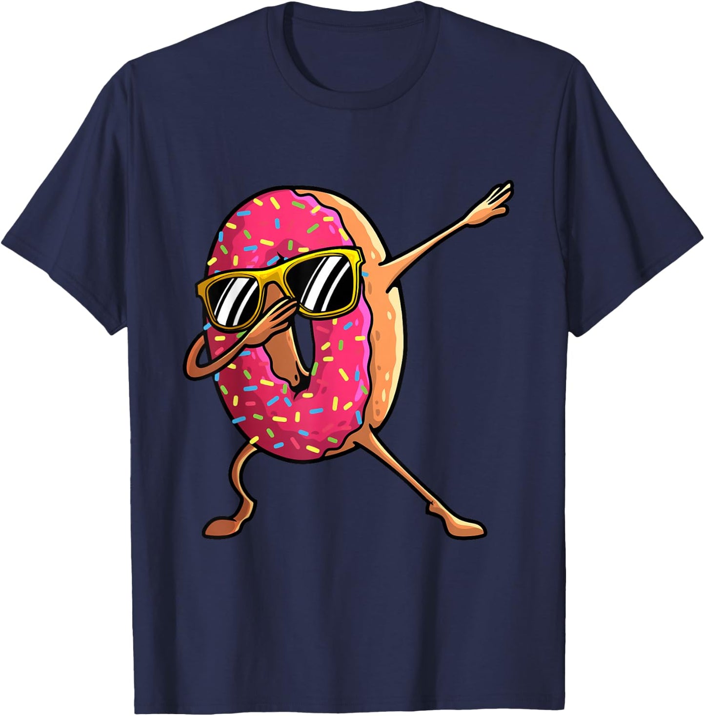 Funny Donut Designs for Boys Kids Girl Hip-Hop Dabbing Donut Small T-Shirt - T-Shirt | Navy