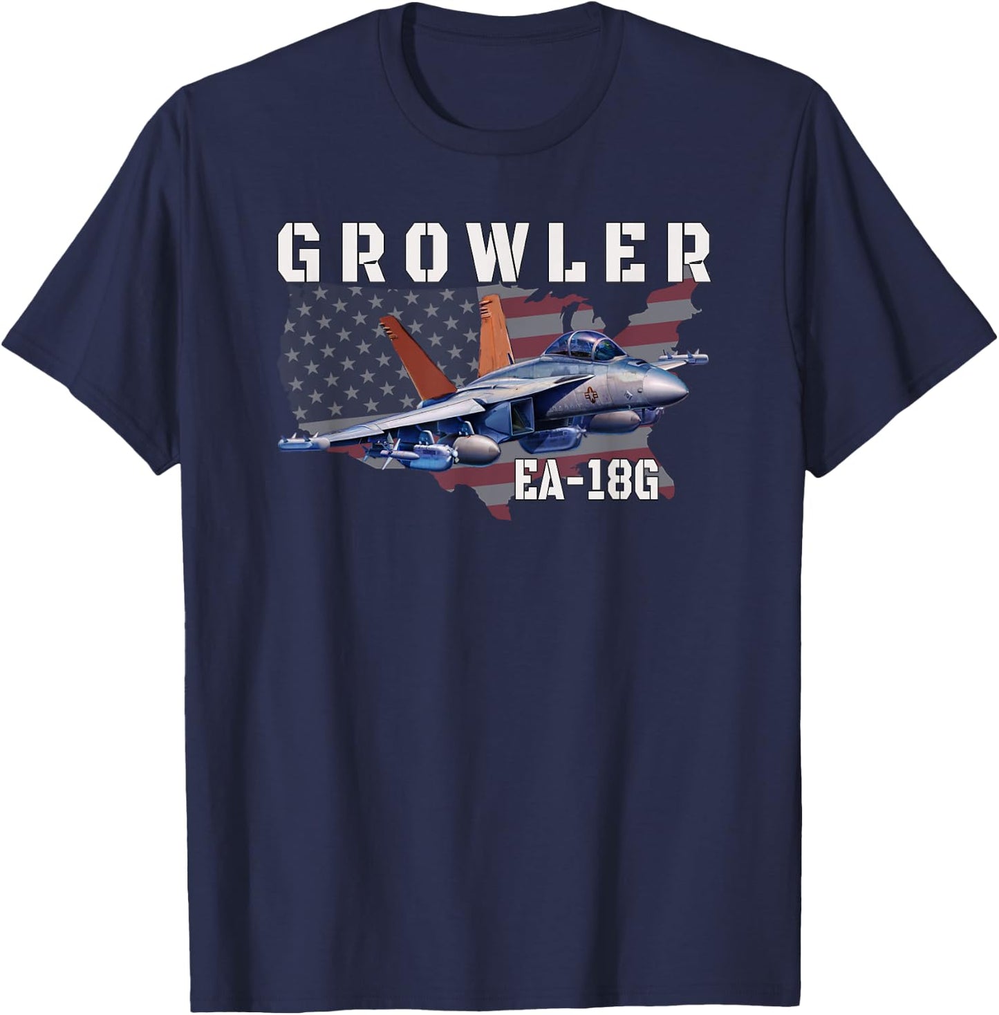 EA-18G Growler Electronic Warfare Aircraft Military Aviation T-Shirt - T-Shirt | Navy