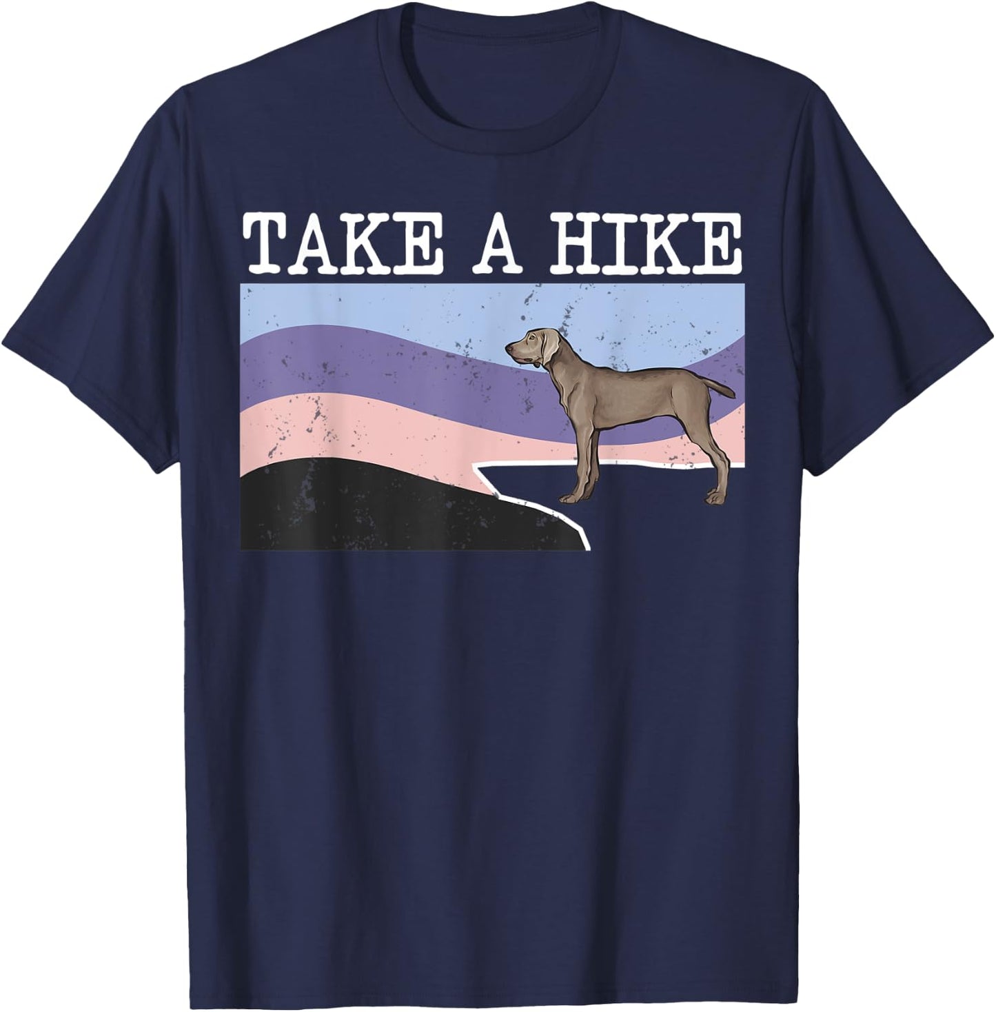 Take A Hike Pointer Funny Graphic Hiking T-Shirt - T-Shirt | Navy