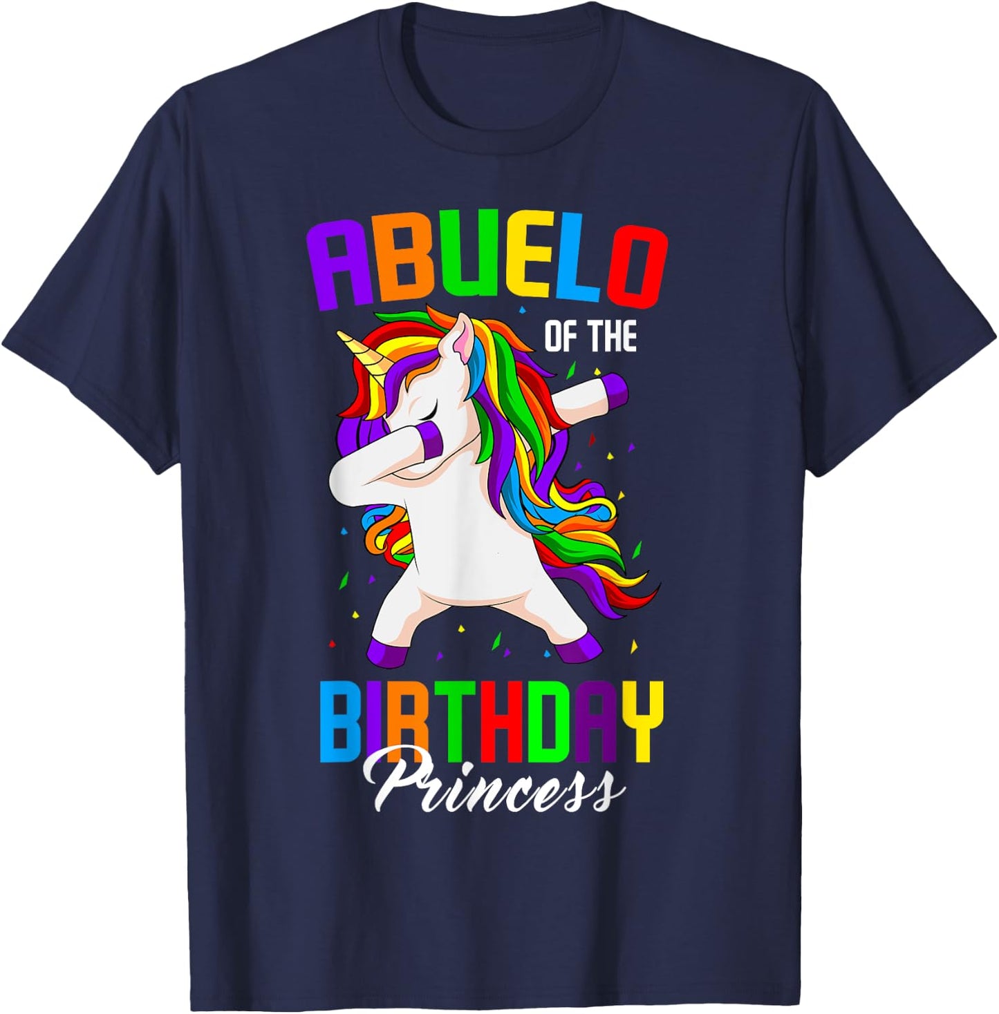 Abuelo of the Birthday Princess Unicorn Dabbing Bday Party T-Shirt - T-Shirt | Navy