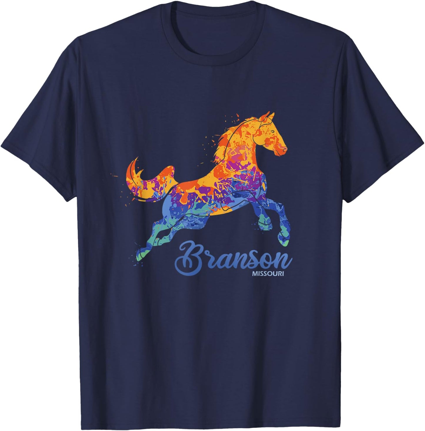 Branson Missouri Horse Vacation Souvenir T-Shirt - T-Shirt | Navy