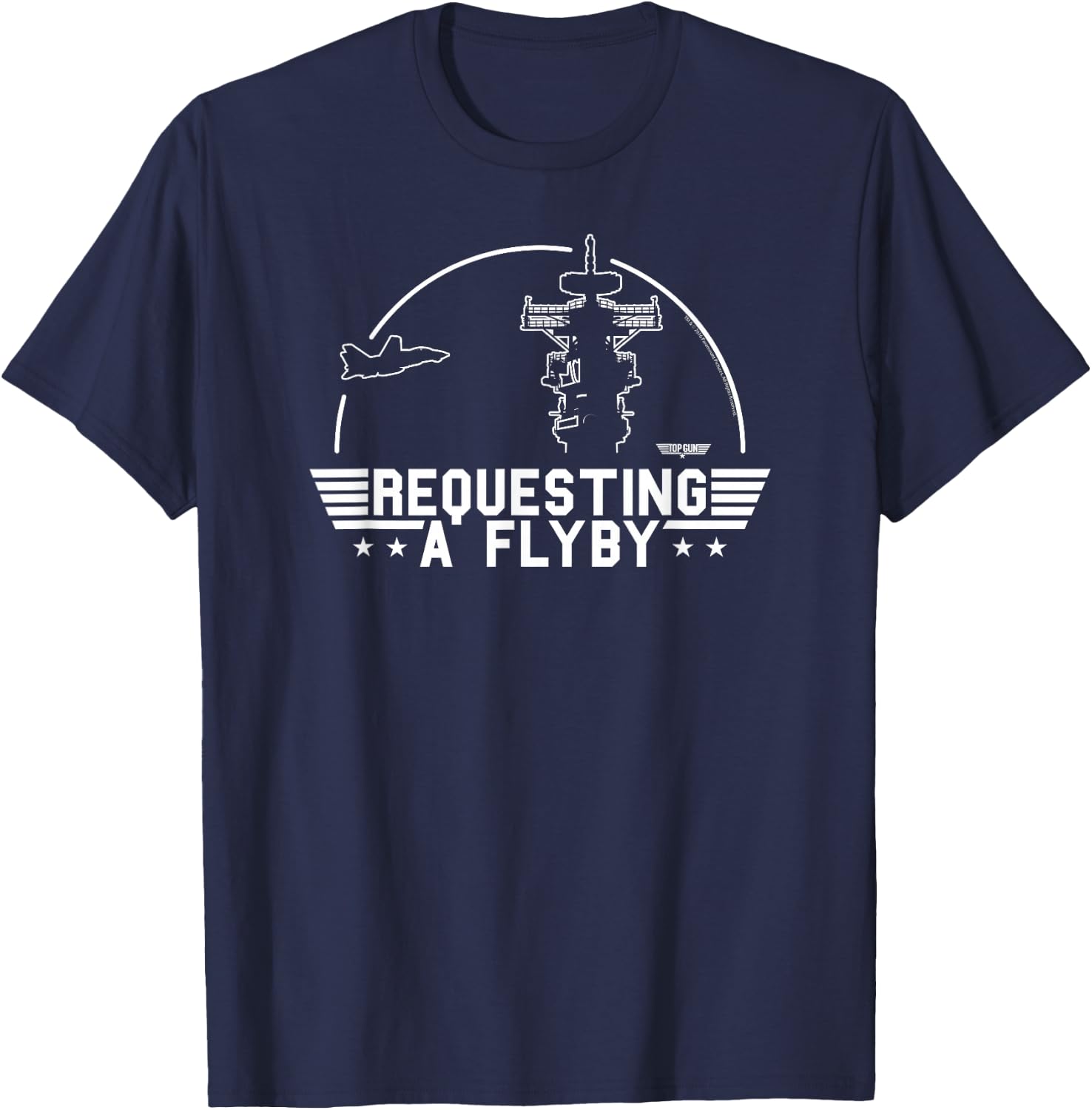 Top Gun Requesting A Flyby Outline Action Movie T-Shirt - T-Shirt | Navy