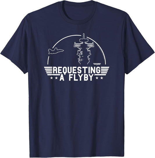 Top Gun Requesting A Flyby Outline Action Movie T-Shirt - T-Shirt | Navy