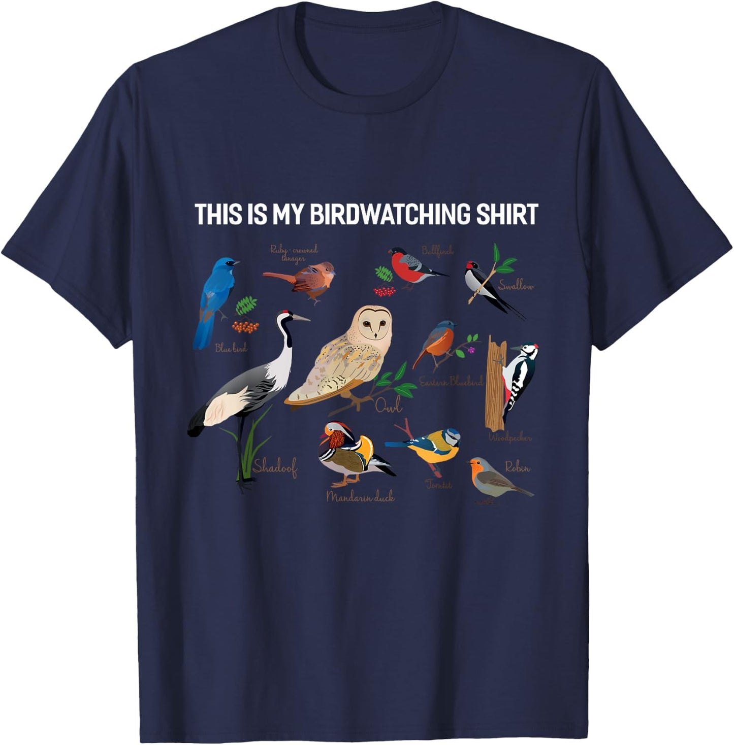 This Is My Birdwatching Shirt Bird Watcher T-Shirt - T-Shirt | Navy