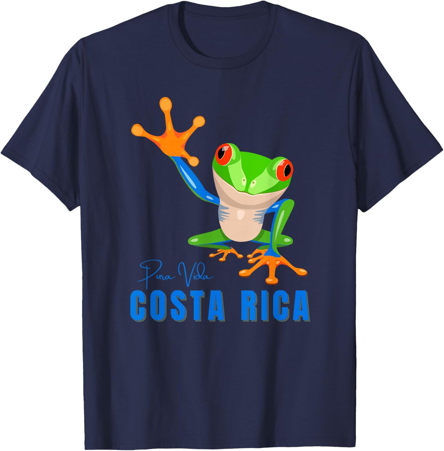 Costa Rica Pura Vida Tree Frog Souvenir T-Shirt - T-Shirt | Navy