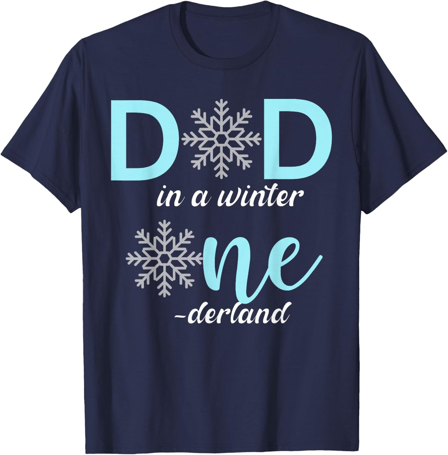 Dad Of The Birthday for Girl Winter Onederland 1st Birthday T-Shirt - T-Shirt | Navy