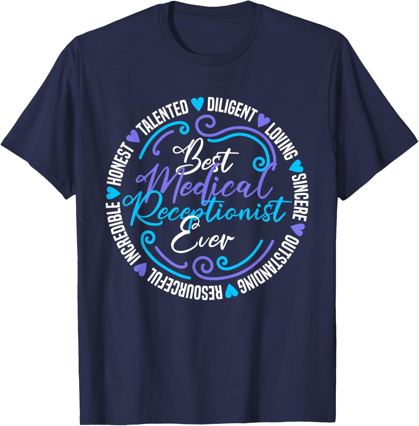 Best Medical Receptionist T-Shirt - T-Shirt | Navy