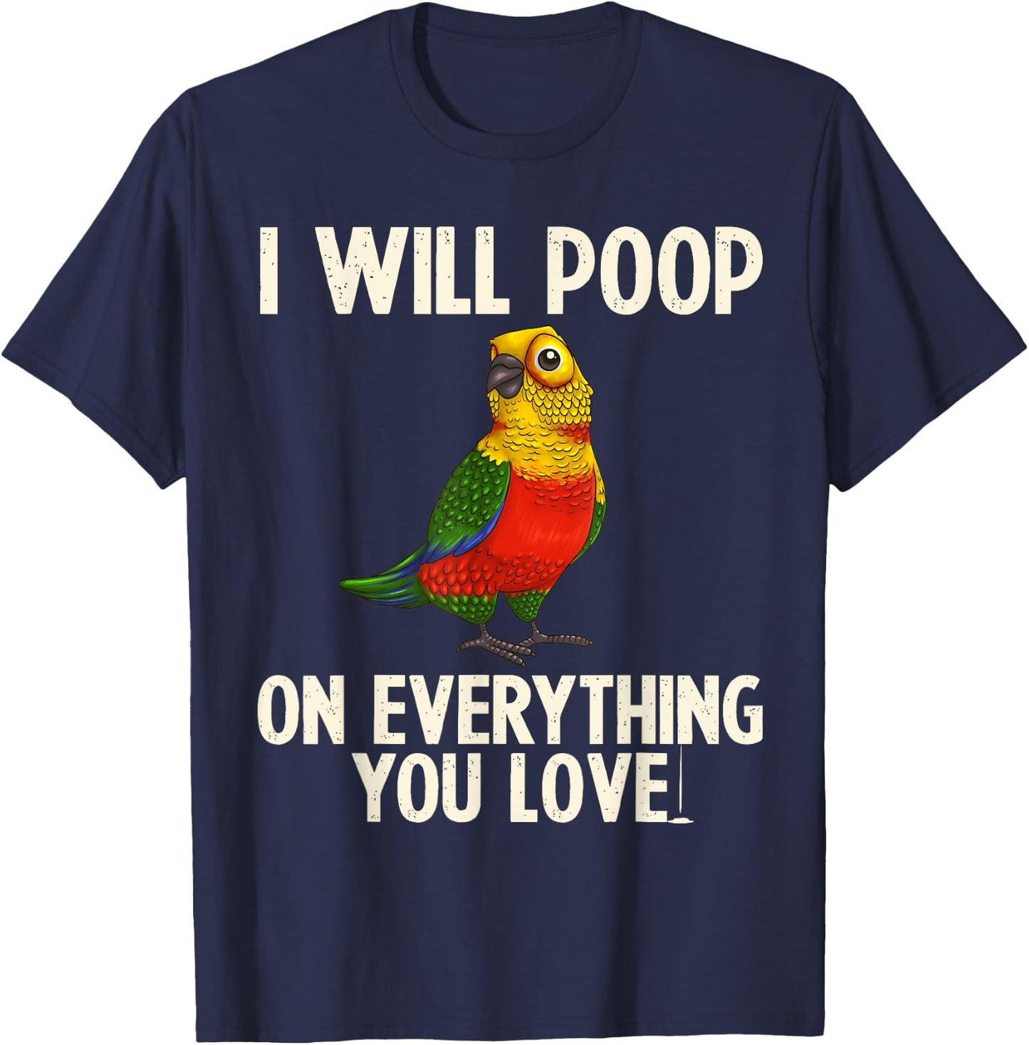 Funny Jenday Conure Design Parrot Lovers Men Women Pet Birds T-Shirt - T-Shirt | Navy