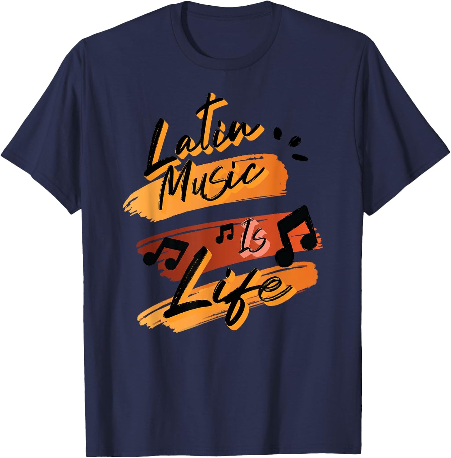 Cool Music Is Life Love Latin Music T-Shirt - T-Shirt | Navy