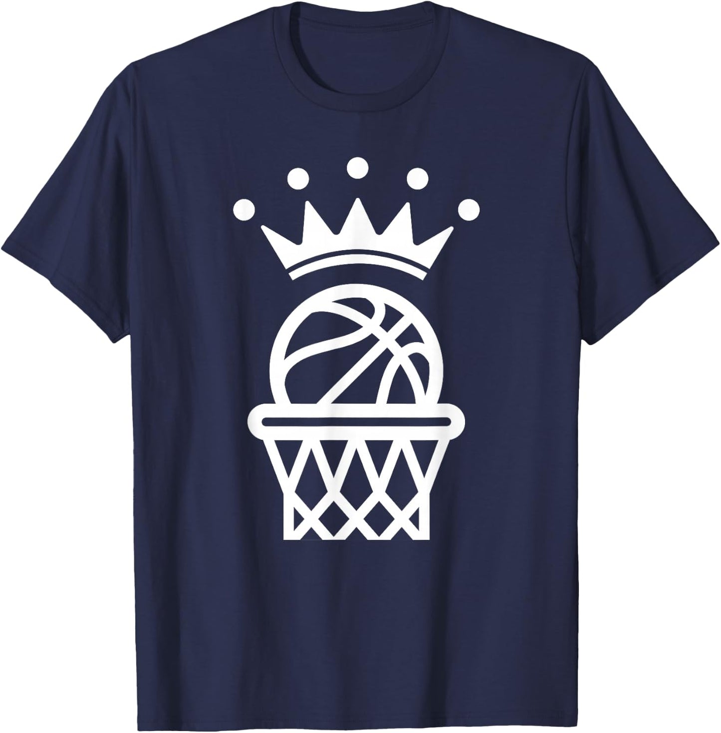 King Crown Basketball Player Funny For Coach Fan T-Shirt - T-Shirt | Navy