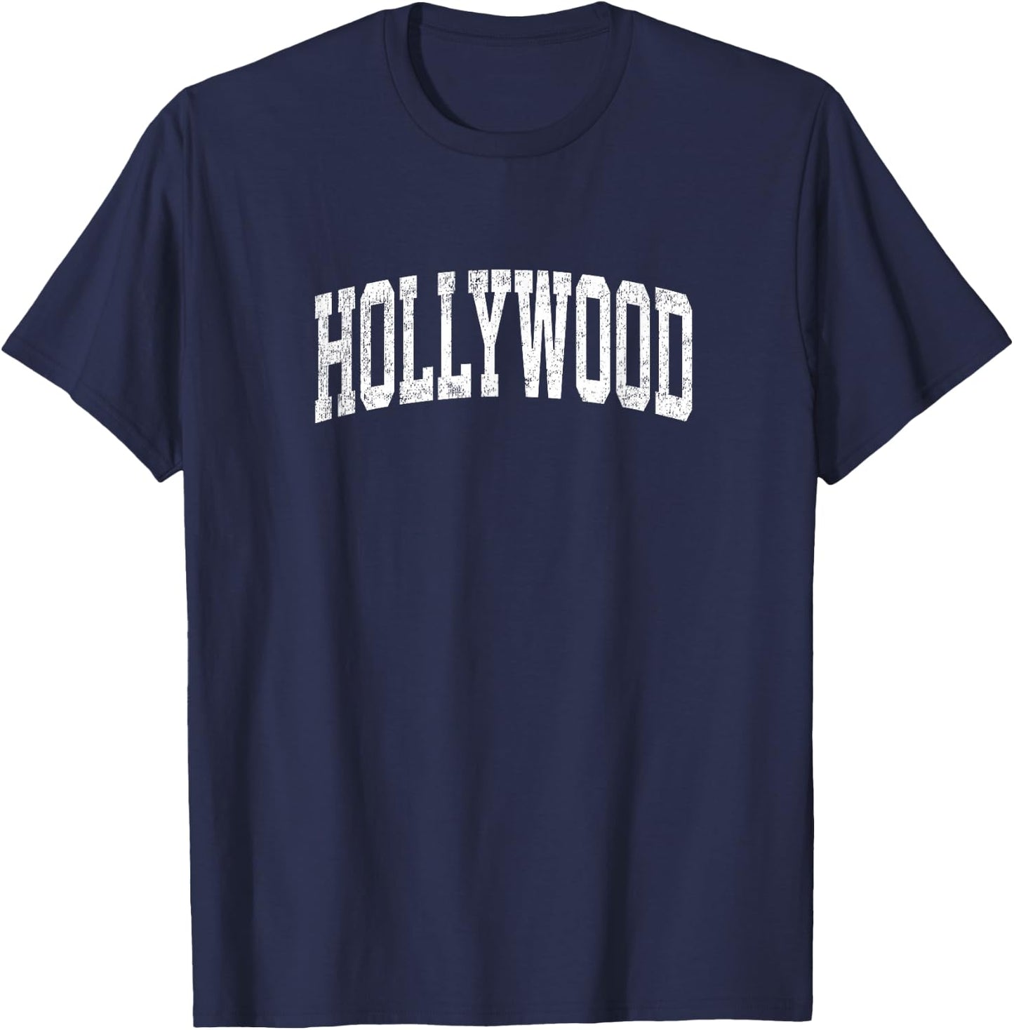Hollywood California CA Vintage Athletic Sports Design T-Shirt - T-Shirt | Navy