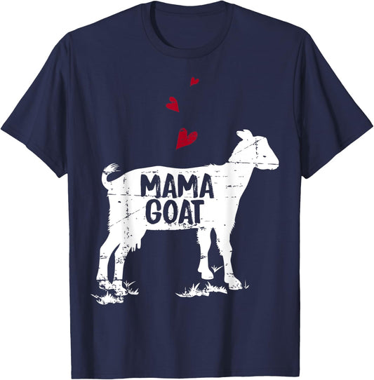 Mama Goat design Farmer Goat Lover Gift T-Shirt - T-Shirt | Navy