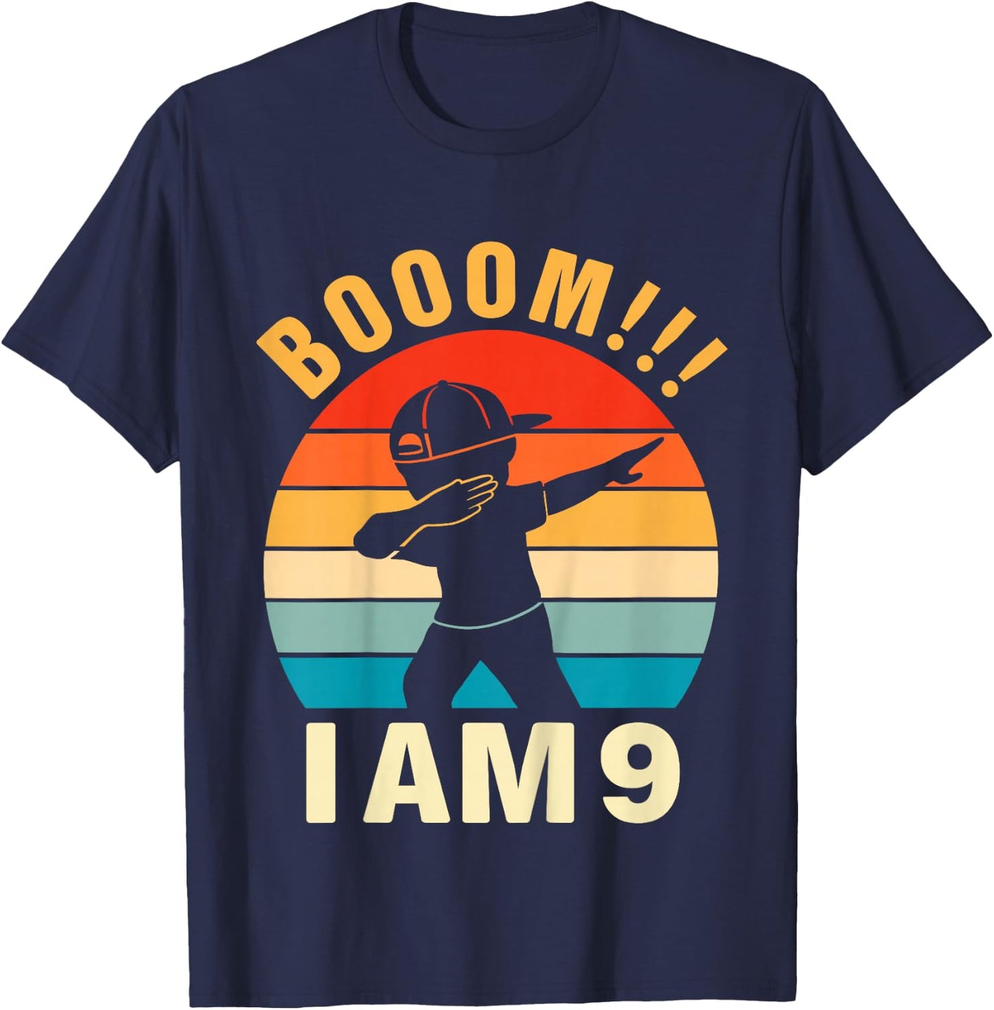 Kids Dabbing Birthday Shirt 9 Years Old 9th Birthday Outfit Boys T-Shirt - T-Shirt | Navy
