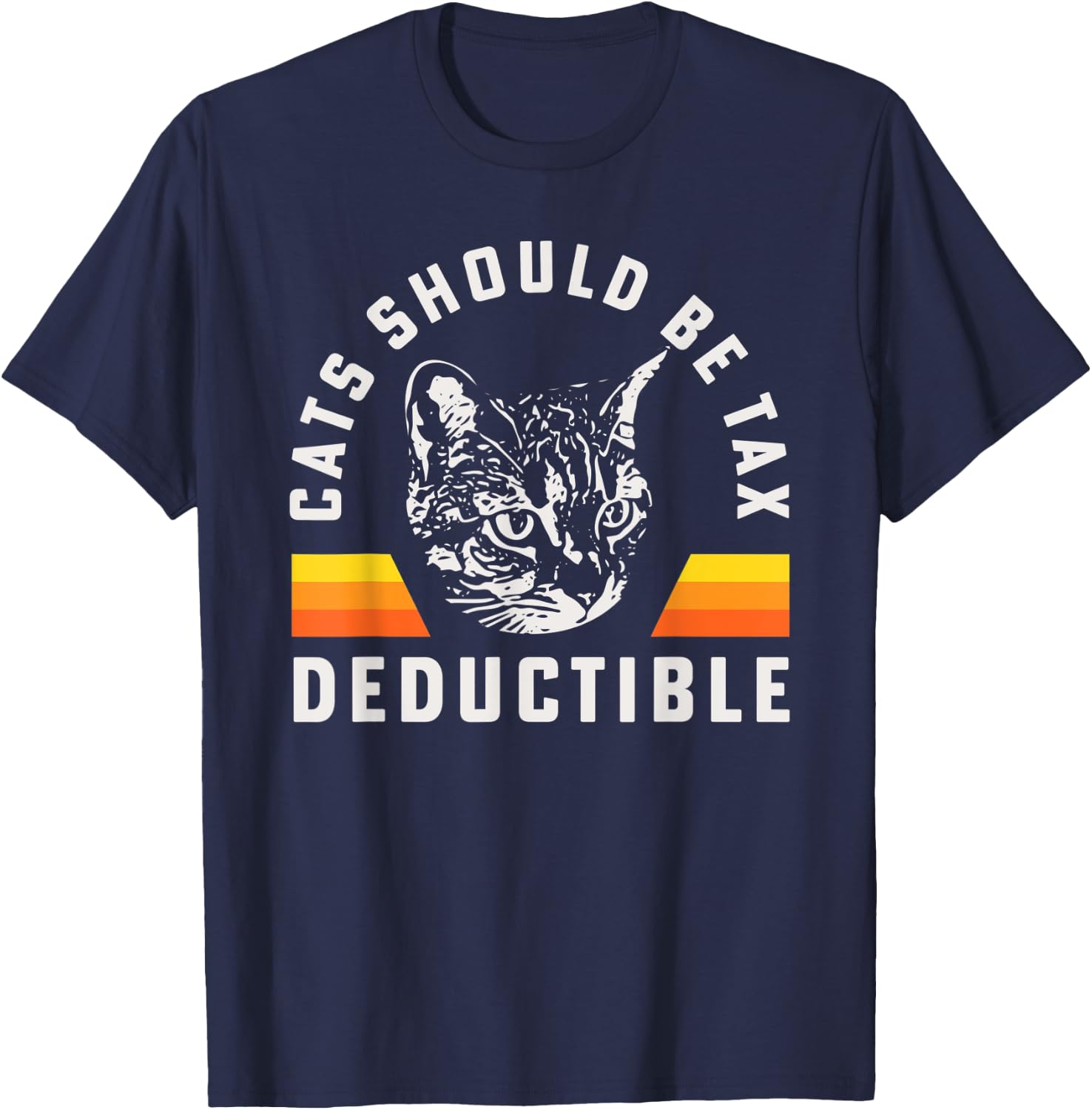 Cats Should Be Tax Deductible Tabby Cat Maine Coon Mom Men Women Kids T-Shirt - T-Shirt | Navy