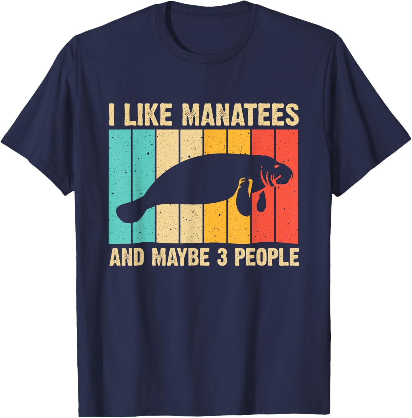 Funny Manatee Art Women Sea Cow Monster Fish Lover T-Shirt - T-Shirt | Navy