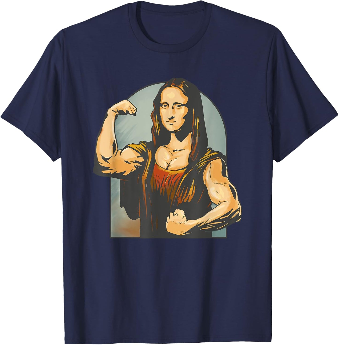 Lifting Mona Lisa Fitness Bodybuilding T-Shirt - T-Shirt | Navy