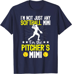 I'm The Softball Pitcher Mimi Of A Softball Pitcher T-Shirt - T-Shirt | Navy