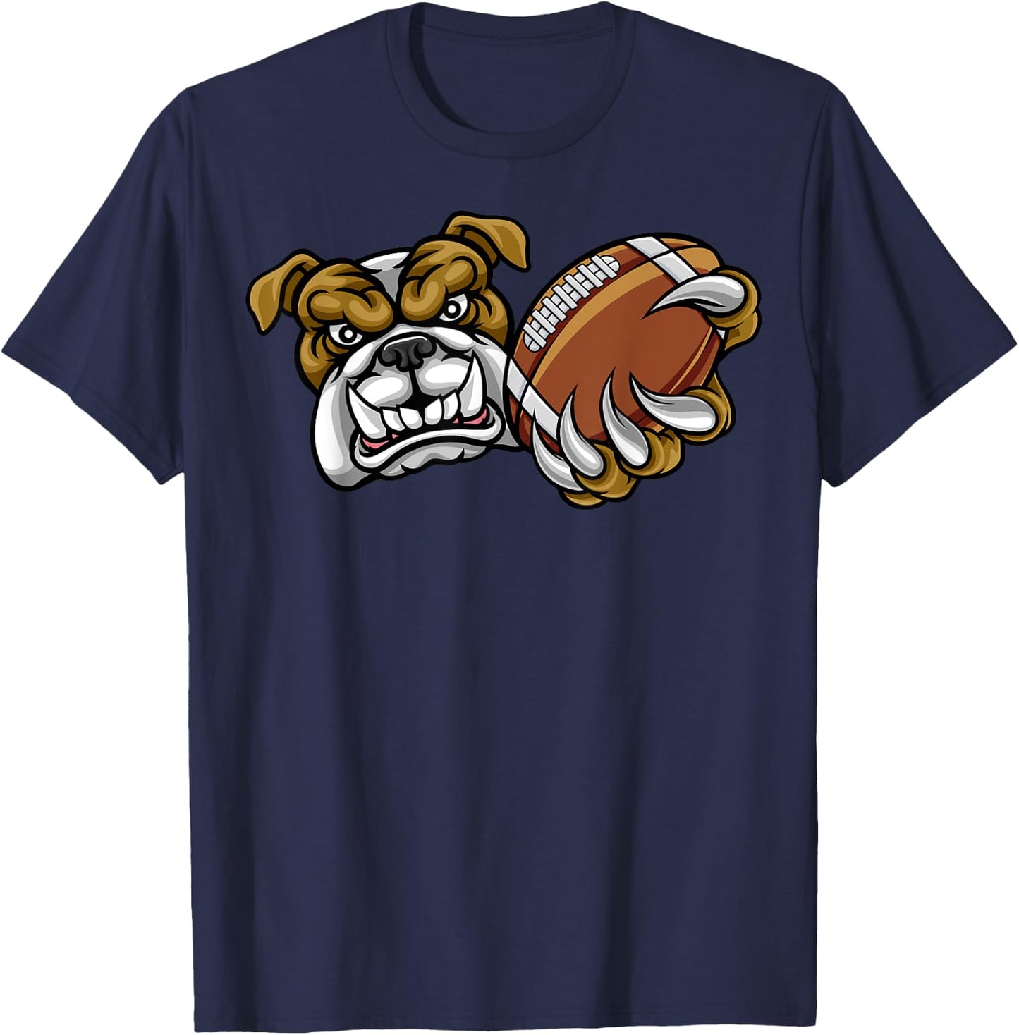 Bulldog American Football Mascot Women Girls Kids T-Shirt - T-Shirt | Navy