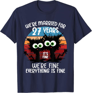 We're Married for 27 Years T-Shirt - T-Shirt | Navy