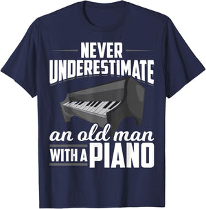 Retired Pianist Music Piano Keyboard Retirement Men Piano T-Shirt - T-Shirt | Navy