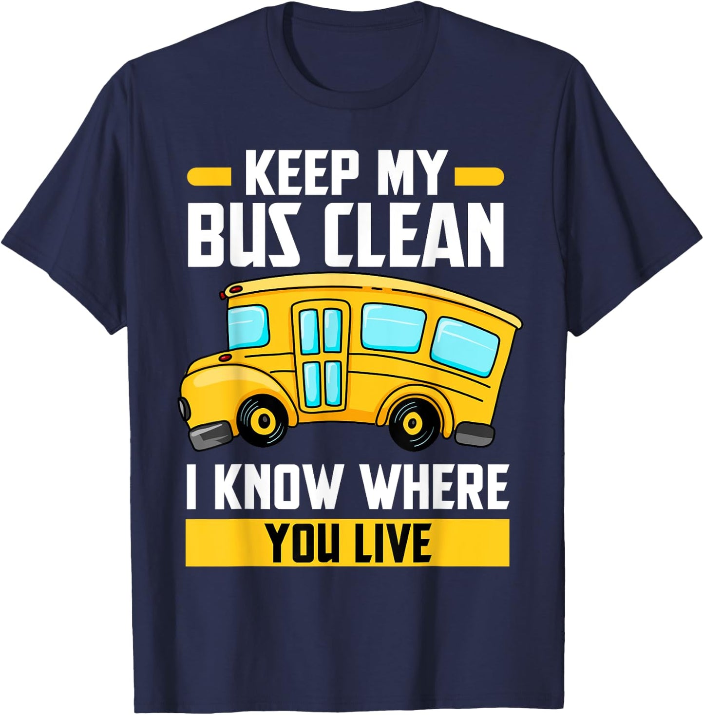 Bus Driver School Traffic Stops T-Shirt - T-Shirt | Navy