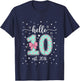 Hello Ten Est 2016 10th Birthday Bow Pink Girl Turning 10 T-Shirt - T-Shirt | Navy