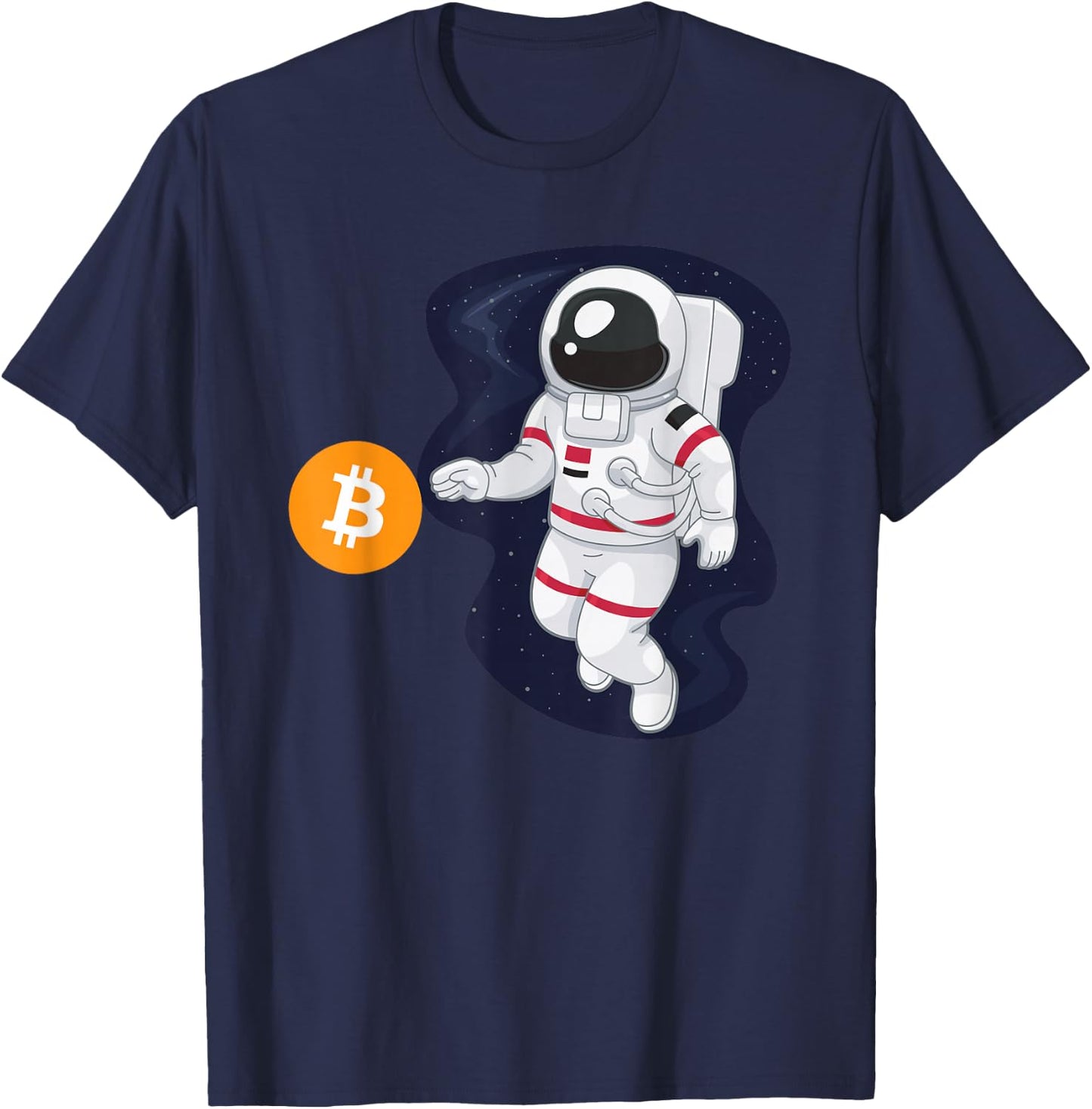 Astronaut BTC To The Moon - Crypto Trader Bitcoin Investor T-Shirt - T-Shirt | Navy
