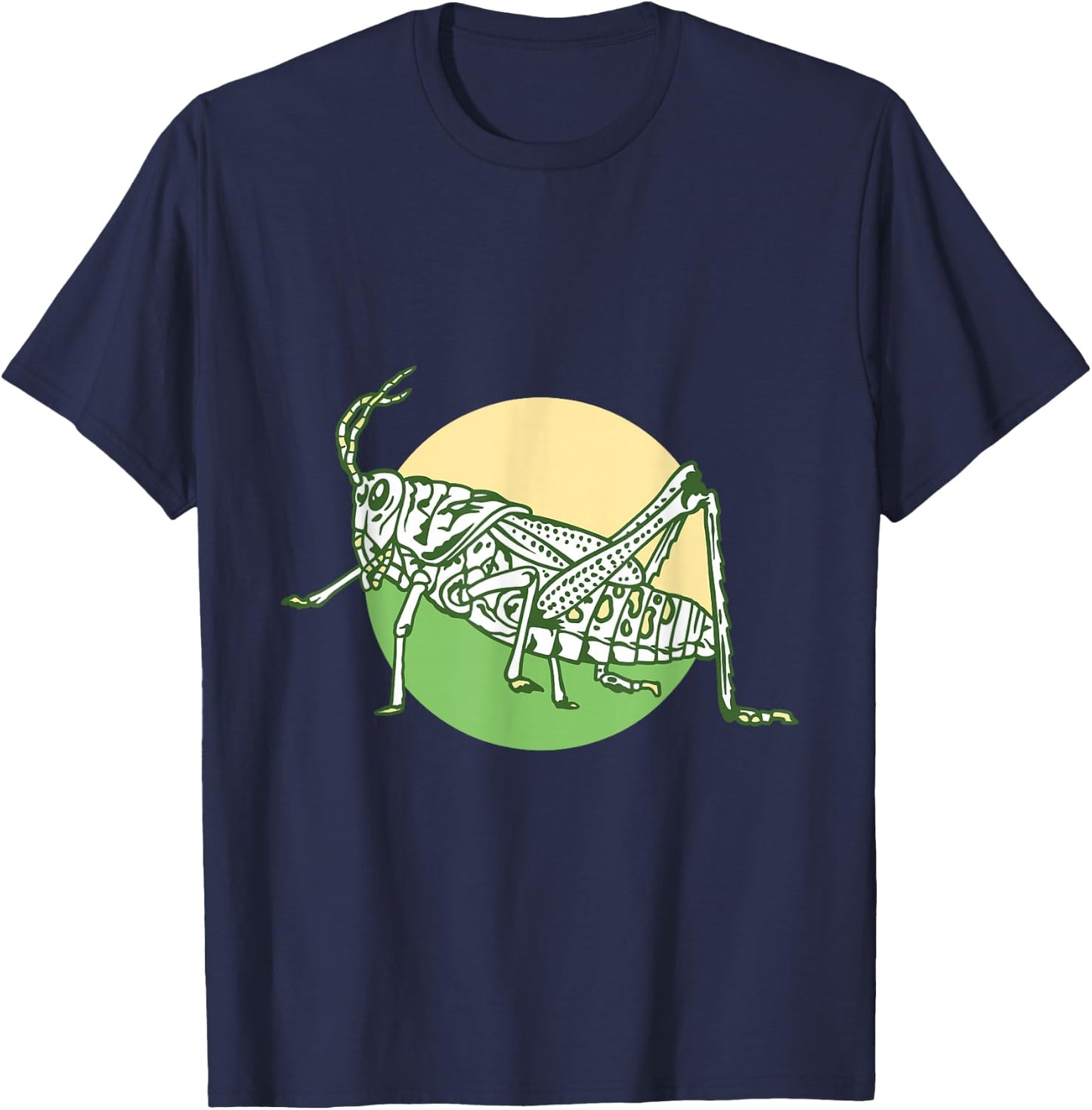 Grass Hopper On Green Background Cool Japanese Simple T-Shirt - T-Shirt | Navy