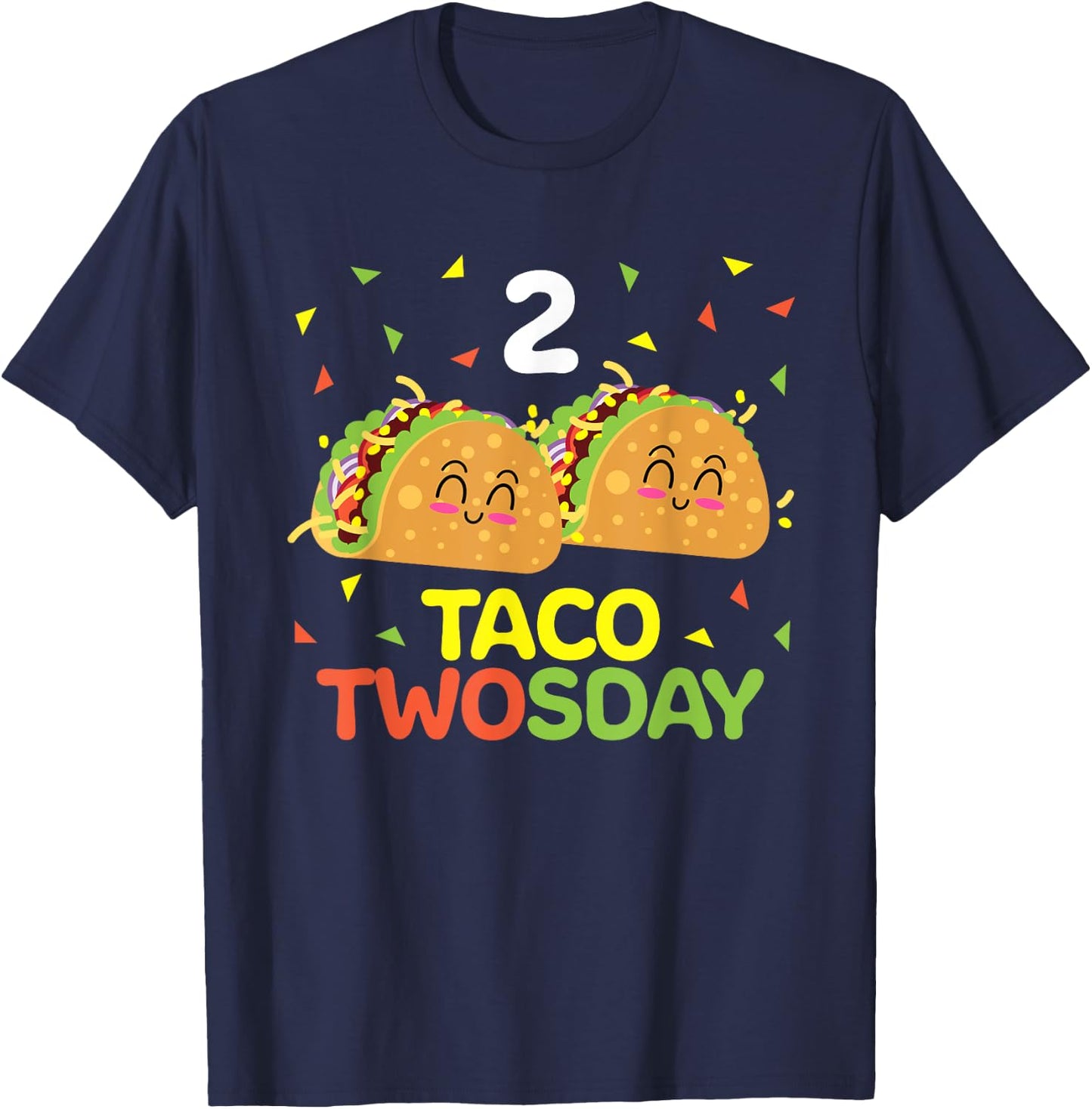 Taco Twosday 2nd Birthday Gifts for Kids Toddler Boy Girl T-Shirt - T-Shirt | Navy