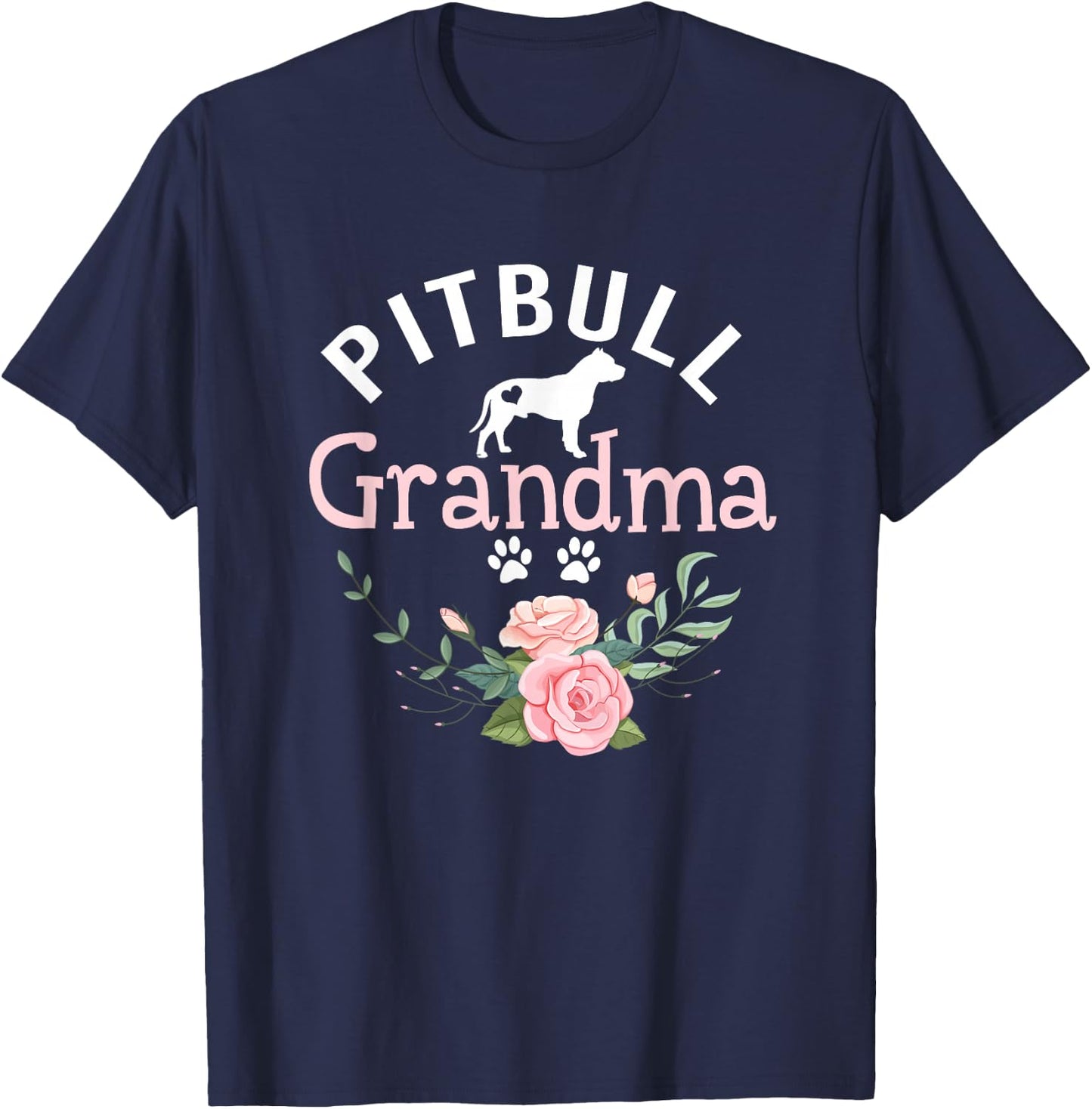 Pitbull Grandma Gifts Mom Pitbull Dog Lover Christmas T-Shirt - T-Shirt | Navy