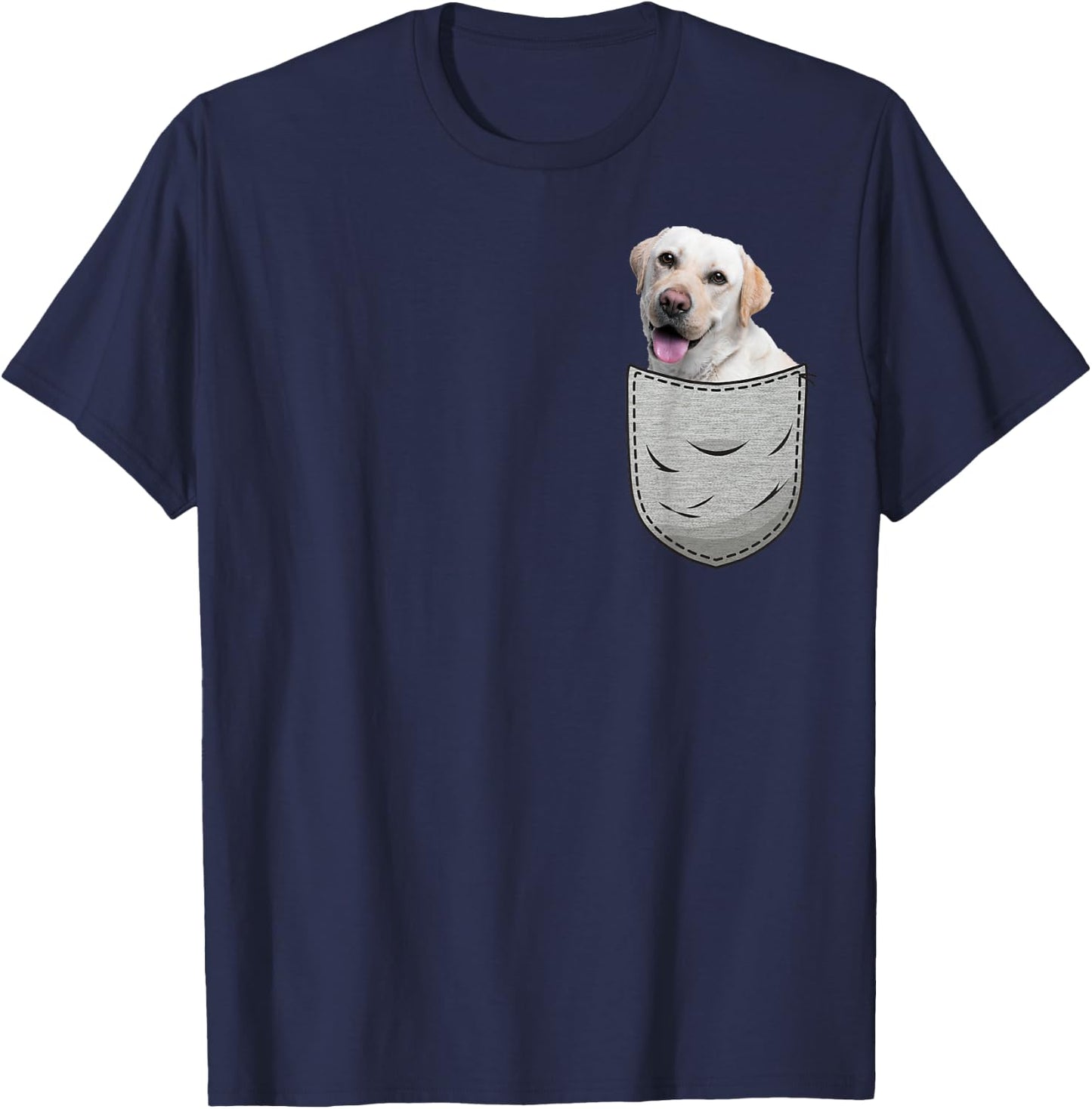 Labbi Labrador Retriever Chest Bag Pocket Dog Owners Men Women Kids T-Shirt - T-Shirt | Navy