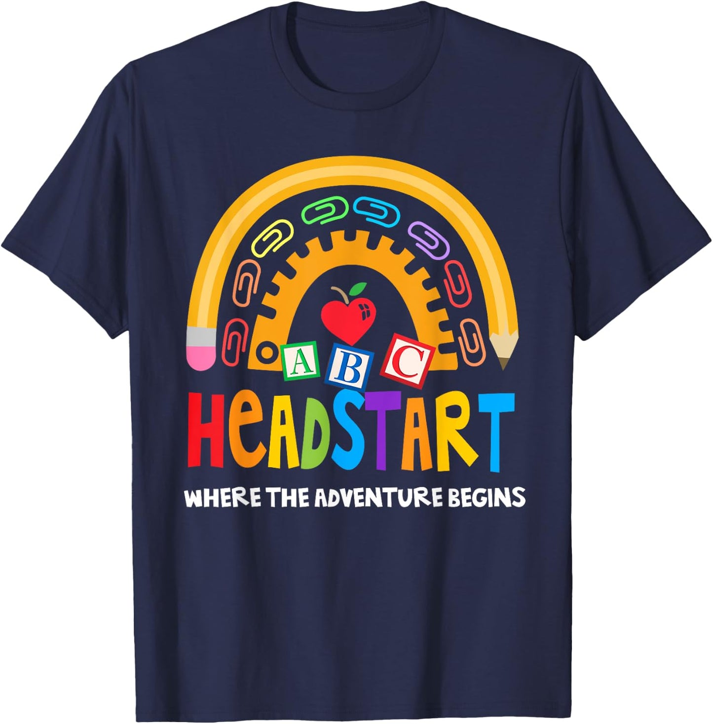 Teacher Early Childhood Education Preschool Head Start Crew T-Shirt - T-Shirt | Navy