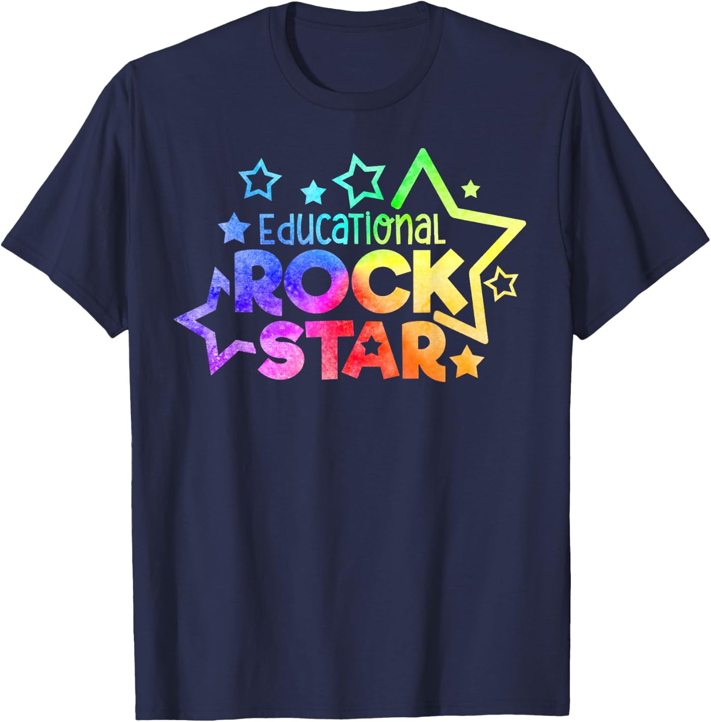 EDUCATIONAL ROCKSTAR Funny Teacher Quote Back to School T-Shirt - T-Shirt | Navy