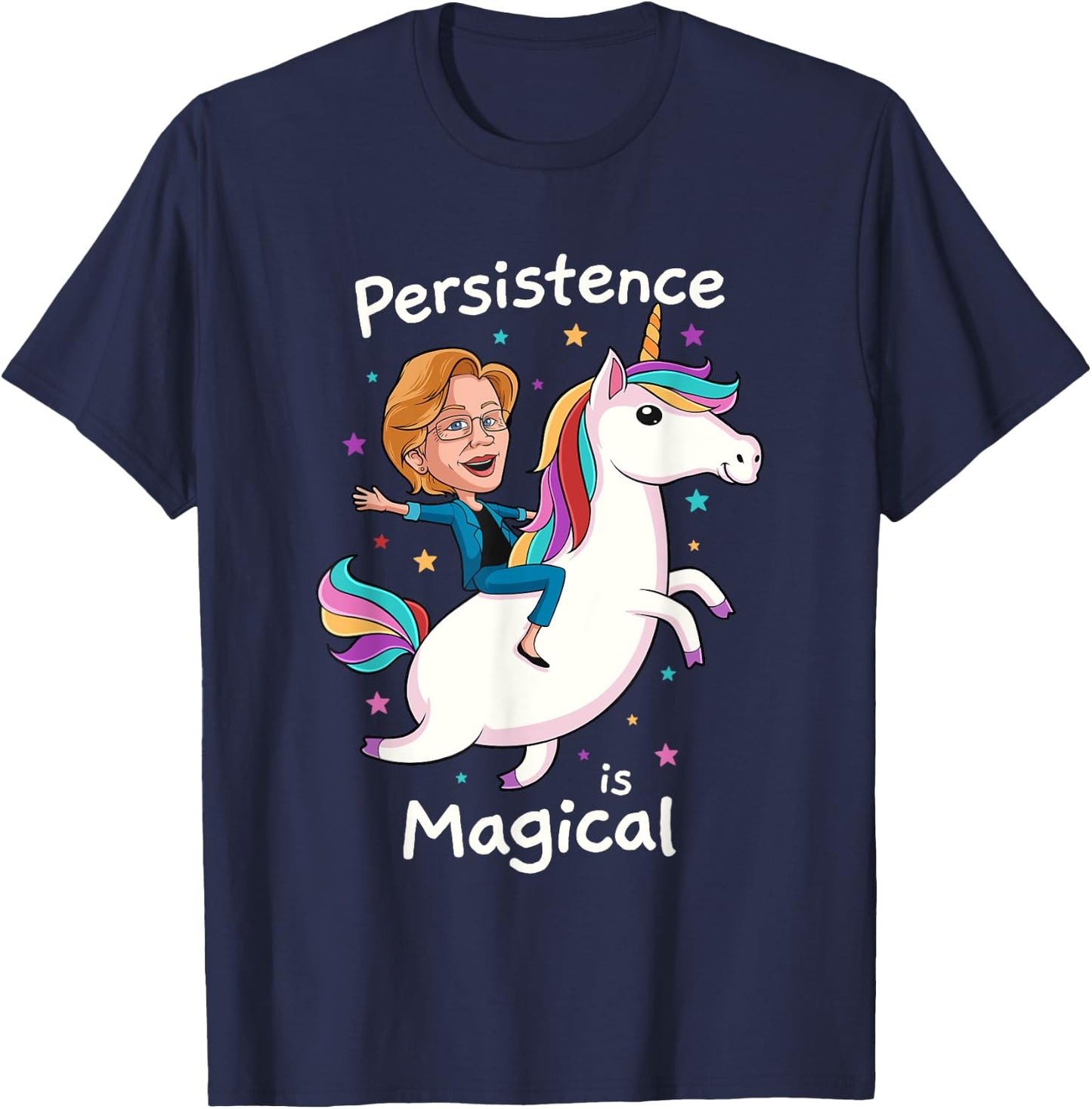 Persistence Is Magical Elizabeth Warren Unicorn Persist T-Shirt - T-Shirt | Navy