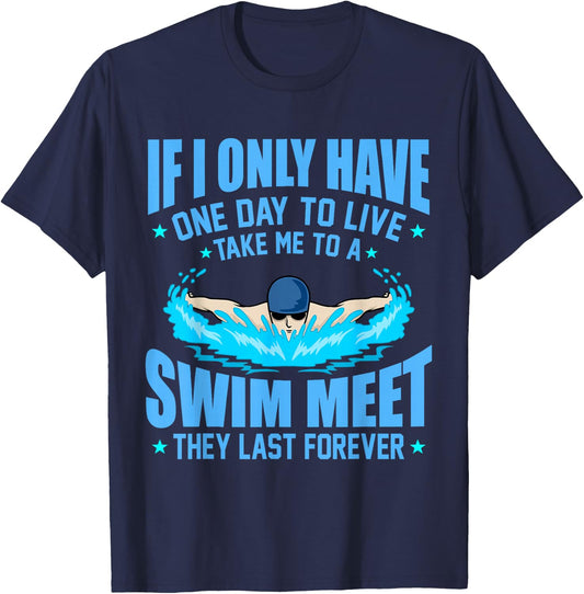 Take Me To Swim Meet Fun Swimmer Swimming Men Women Graphic T-Shirt - T-Shirt | Navy