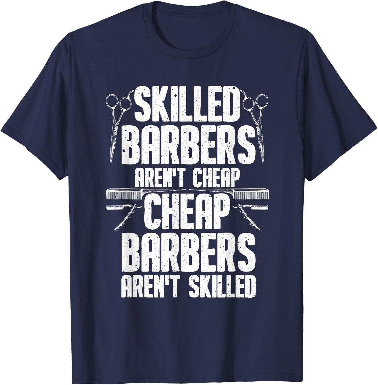 Barber Designs Dad Funny Hairdressing Hair Stylists T-Shirt - T-Shirt | Navy