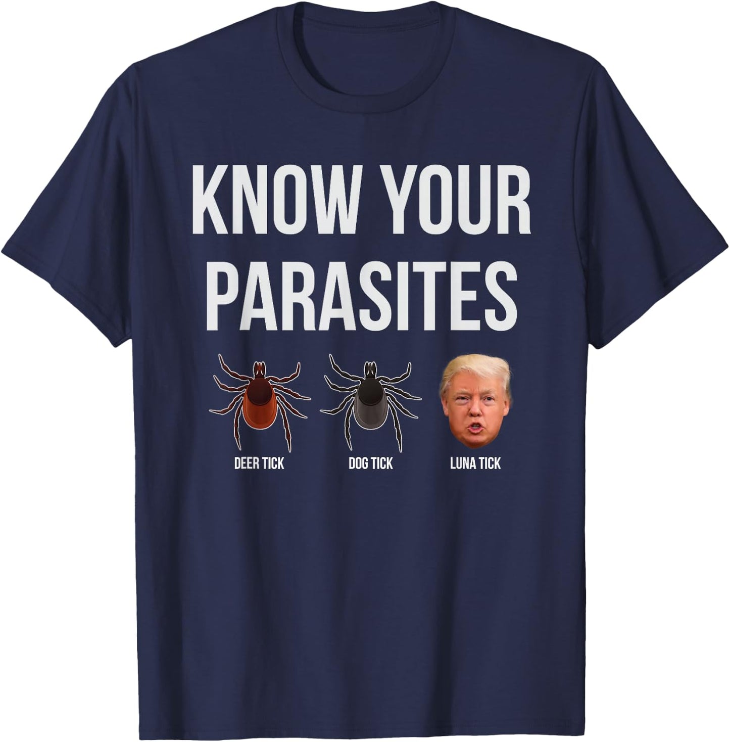 Know Your Parasites Dump President Trump Parasite Lunatic T-Shirt - T-Shirt | Navy