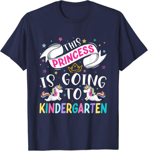 Funny This Princess Is Going To Kindergarten Unicorn 1st Day T-Shirt - T-Shirt | Navy