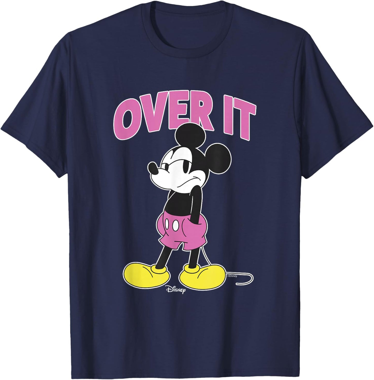 Disney Mickey and Friends Over It Grumpy Mickey Mouse T-Shirt - T-Shirt | Navy