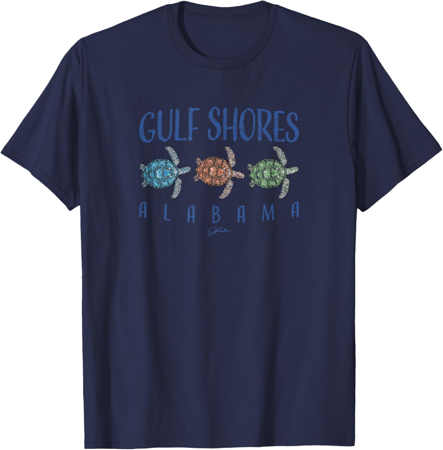 JCombs: Gulf Shores, AL, Three Sea Turtles T-Shirt - T-Shirt | Navy