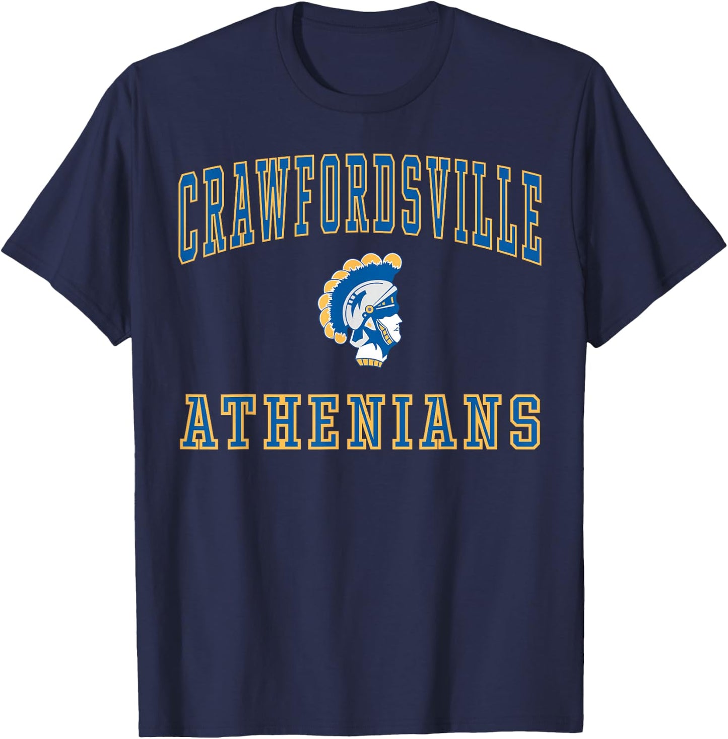 Crawfordsville High School Athenians C1 T-Shirt - T-Shirt | Navy